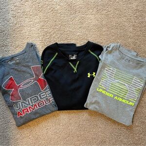 Under Armour Kids' Shirts - Black, Gray, and Red
